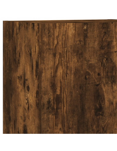 Mobili TV a Muro 5pz Rovere Fumo in Legno Multistrato