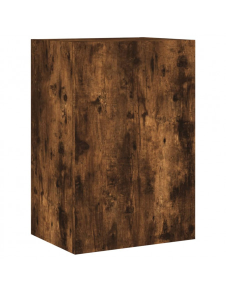 Mobili TV a Muro 6pz Rovere Fumo in Legno Multistrato