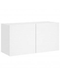 Mobili TV a Muro 5pz Bianchi in Legno Multistrato 2