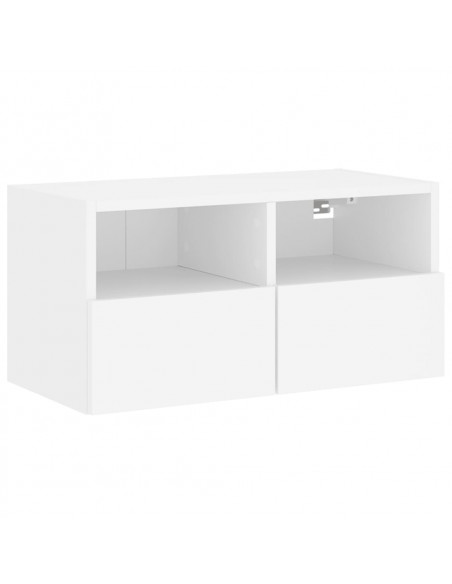 Mobili TV a Muro 5pz Bianchi in Legno Multistrato