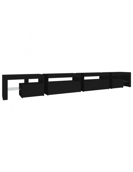 Mobile Porta TV con Luci LED Nero 290x36,5x40 cm