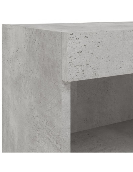 Mobili TV a Muro con LED 5pz Grigio Cemento Legno Multistrato