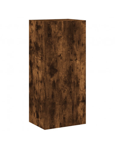 Mobili TV a Muro 4pz Rovere Fumo in Legno Multistrato