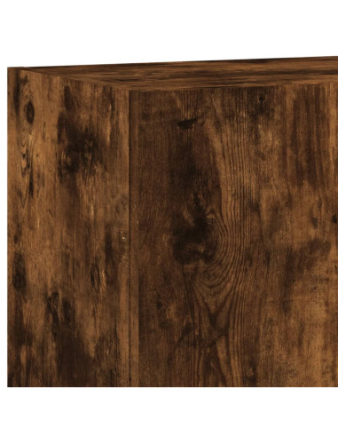 Mobili TV a Muro 4pz Rovere Fumo in Legno Multistrato