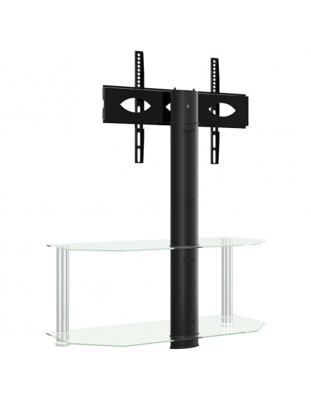 Supporto TV Angolare 2 Livelli per 32-70 Pollici Nero e Argento