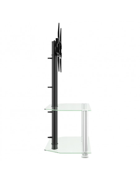 Supporto TV Angolare 2 Livelli per 32-70 Pollici Nero e Argento