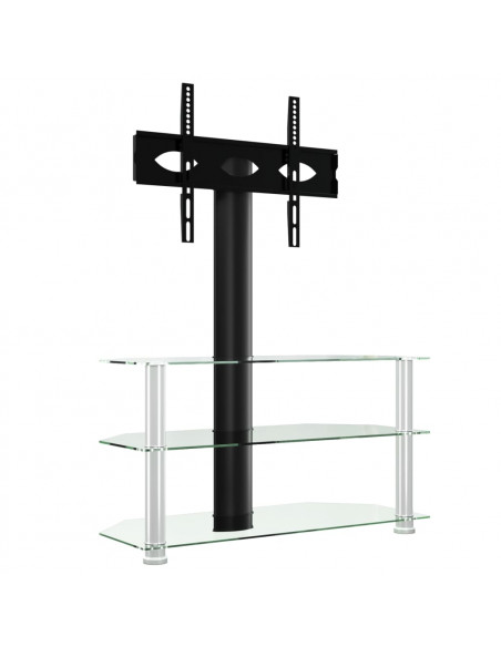 Supporto TV Angolare 3 Livelli per 32-70 Pollici Nero e Argento
