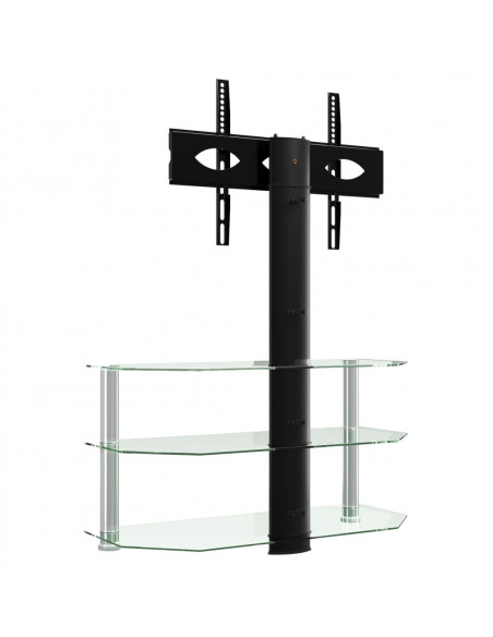 Supporto TV Angolare 3 Livelli per 32-70 Pollici Nero e Argento
