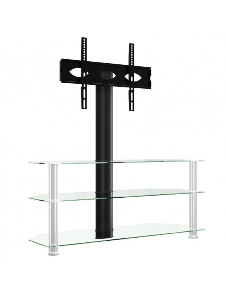 Supporto TV Angolare 3 Livelli per 32-70 Pollici Nero e Argento