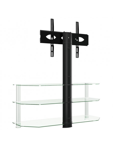 Supporto TV Angolare 3 Livelli per 32-70 Pollici Nero e Argento