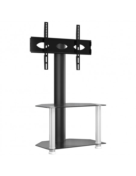 Supporto TV Angolare 2 Livelli per 32-70 Pollici Nero e Argento