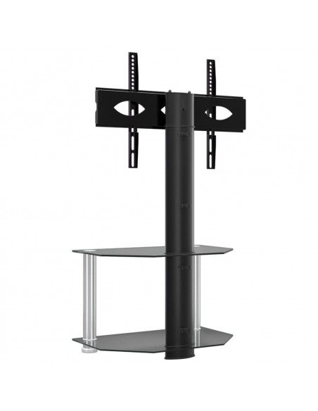 Supporto TV Angolare 2 Livelli per 32-70 Pollici Nero e Argento