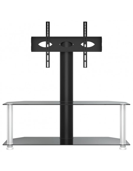 Supporto TV Angolare 2 Livelli per 32-70 Pollici Nero e Argento