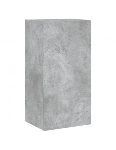 Mobili TV a Muro 3pz con Luci LED Grigio Cemento