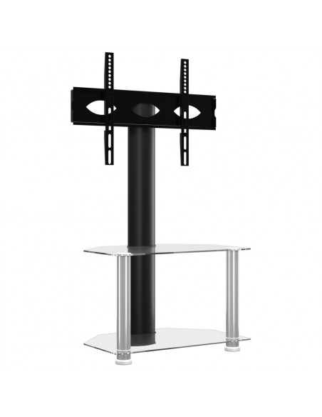 Supporto TV Angolare 2 Livelli per 32-70 Pollici Nero e Argento