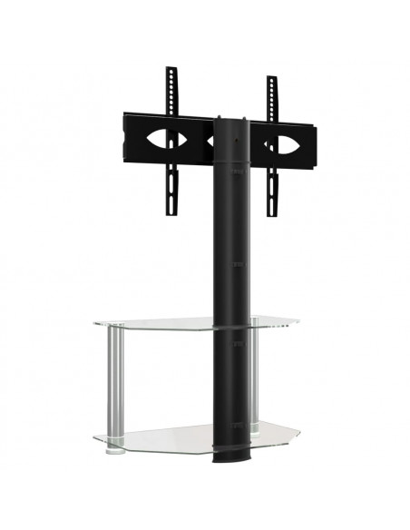 Supporto TV Angolare 2 Livelli per 32-70 Pollici Nero e Argento