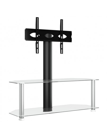 Supporto TV Angolare 2 Livelli per 32-70 Pollici Nero e Argento