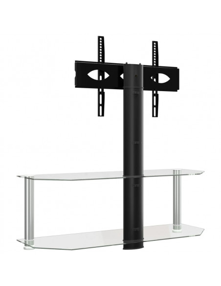 Supporto TV Angolare 2 Livelli per 32-70 Pollici Nero e Argento