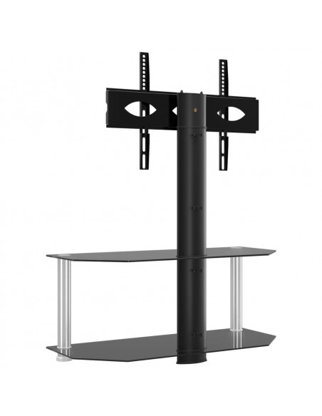 Supporto TV Angolare 2 Livelli per 32-70 Pollici Nero e Argento
