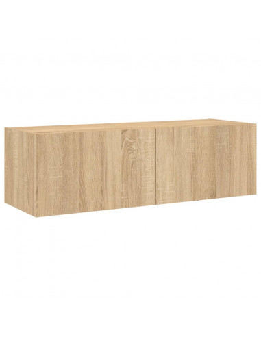 Mobili TV a Muro 5pz con Luci LED Rovere Sonoma