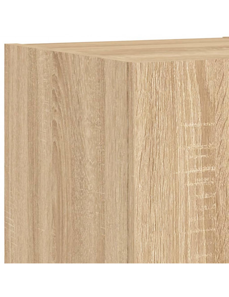 Mobili TV a Muro 3pz con Luci LED Rovere Sonoma