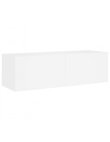 Mobili TV a Muro 4pz con Luci LED Bianchi