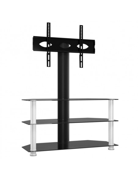 Supporto TV Angolare 3 Livelli per 32-70 Pollici Nero e Argento
