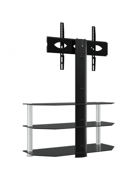 Supporto TV Angolare 3 Livelli per 32-70 Pollici Nero e Argento