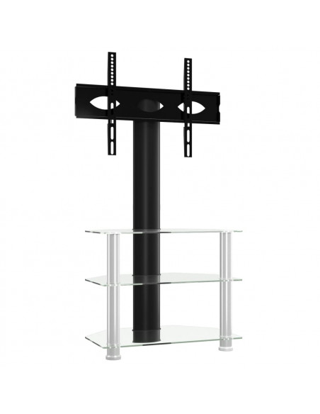 Supporto TV Angolare 3 Livelli per 32-70 Pollici Nero e Argento