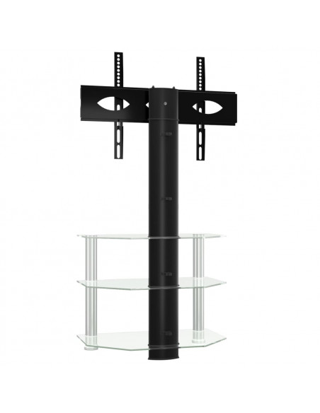 Supporto TV Angolare 3 Livelli per 32-70 Pollici Nero e Argento