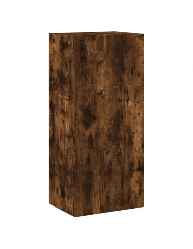 Mobili TV a Muro 5pz Rovere Fumo in Legno Multistrato