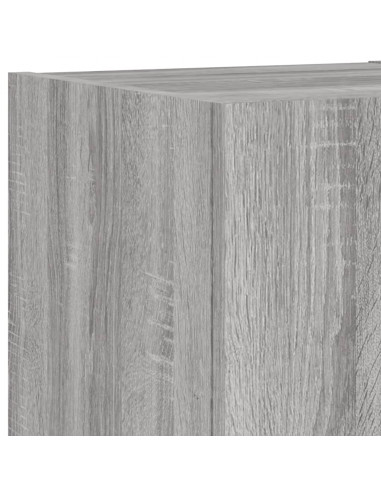 Mobili TV a Muro 5pz con Luci LED Grigio Sonoma