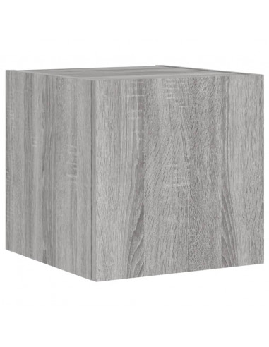 Mobili TV a Muro 4pz con Luci LED Grigio Sonoma