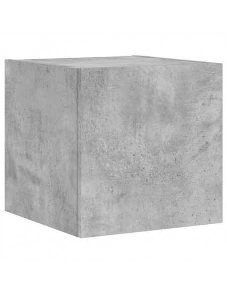 Mobili TV a Muro 4pz con Luci LED Grigio Cemento