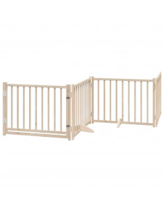Cancello Cani Porta Pieghevole 4 Pannelli 320 cm Massello Abete 2