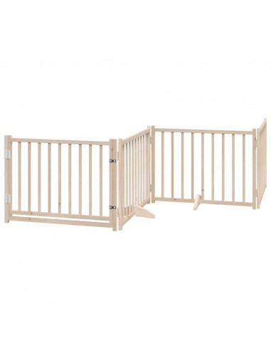 Cancello Cani Porta Pieghevole 4 Pannelli 320 cm Massello Abete