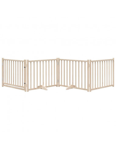 Cancello Cani Porta Pieghevole 4 Pannelli 320 cm Massello Abete