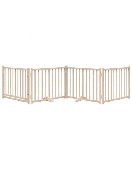 Cancello Cani Porta Pieghevole 4 Pannelli 320 cm Massello Abete