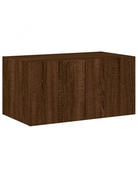 Mobili TV a Muro con LED 6pz Rovere Marrone Legno Multistrato