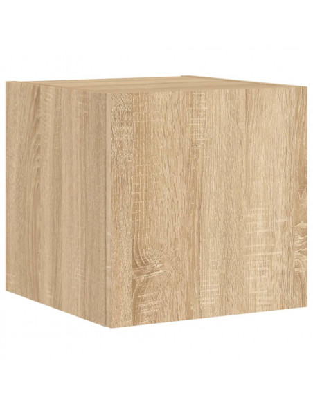Mobili TV a Muro con LED 6pz Rovere Sonoma Legno Multistrato