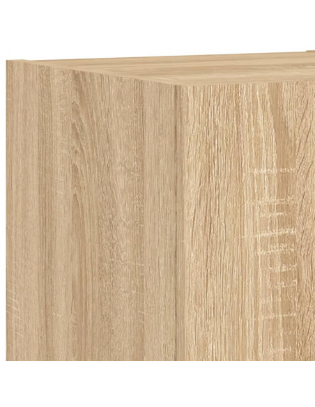 Mobili TV a Muro con LED 6pz Rovere Sonoma Legno Multistrato