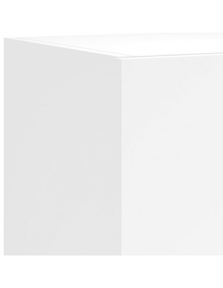 Mobili TV a Muro con LED 6pz Bianchi in Legno Multistrato