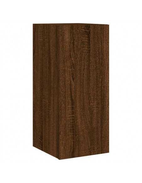 Mobili TV a Muro con LED 4pz Rovere Marrone Legno Multistrato