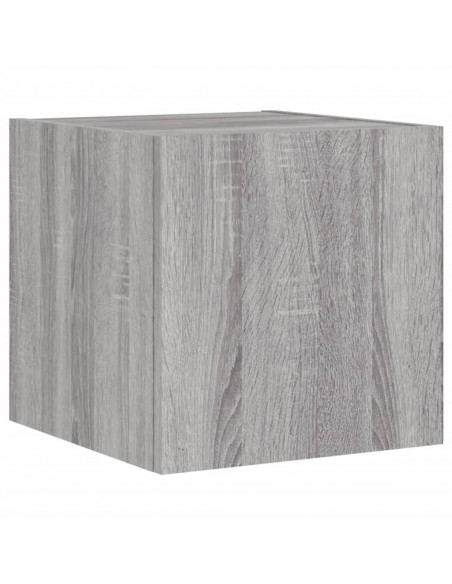 Mobili TV a Muro con LED 6pz Grigio Sonoma Legno Multistrato