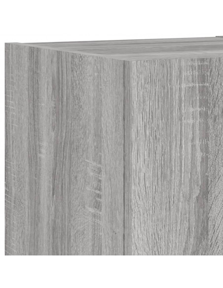 Mobili TV a Muro con LED 6pz Grigio Sonoma Legno Multistrato