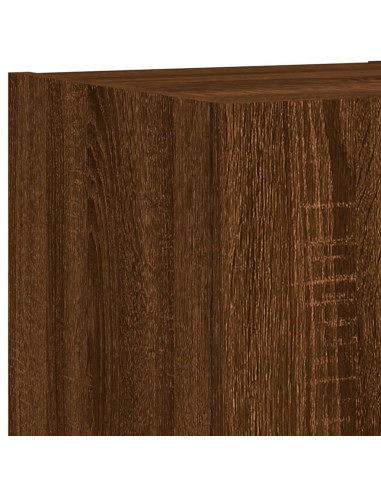 Mobili TV a Muro con LED 6pz Rovere Marrone Legno Multistrato