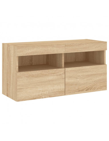 Mobili TV a Muro con LED 5pz Rovere Sonoma Legno Multistrato