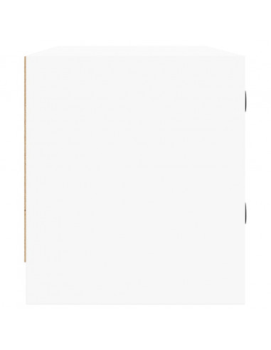 Mobile Porta TV con Ante in Vetro Bianco 102x37x42 cm