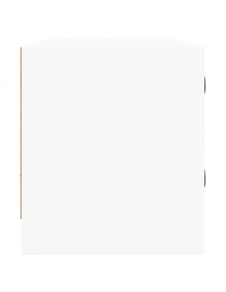 Mobile Porta TV con Ante in Vetro Bianco 102x37x42 cm