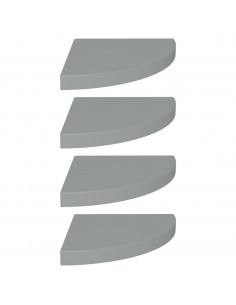 Scaffali Angolari a Parete 4 pz Grigi 35x35x3,8 cm in MDF 2